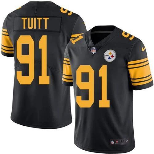 Men Pittsburgh Steelers #91 Stephon Tuitt Nike Black Color Rush Limited NFL Jersey